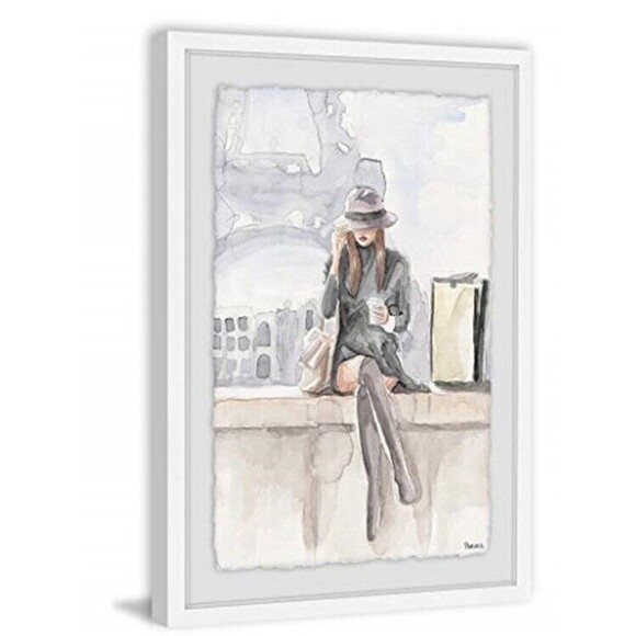 SIGNED Woman Fashion PARIS by Parvez Taj Framed Wall Art 18 X 12 - Picture 1 of 12